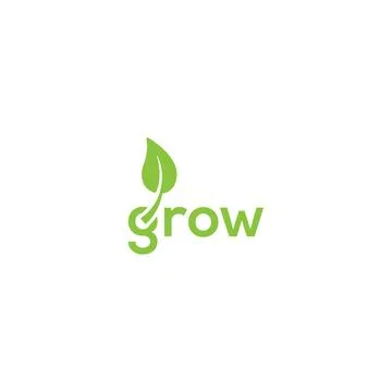 Grow leaf, grow up concept. Vector logo icon template Illustrazione stock