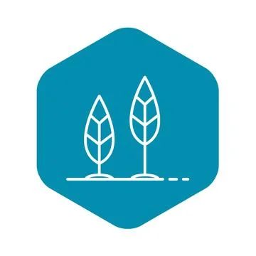 Grow up leaf icon, outline style Stock Illustration