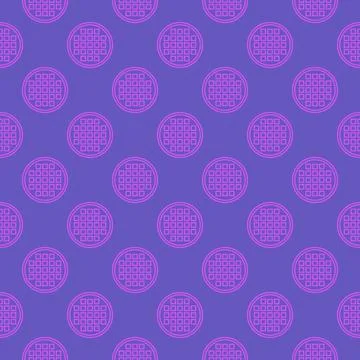 Grow Light Bulb Diodes vector Phytolamp round outline seamless pattern Stockillustratie