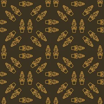 Grow Light Bulbs with Plants vector Phyto Lightbulbs linear seamless pattern Illustrazione stock