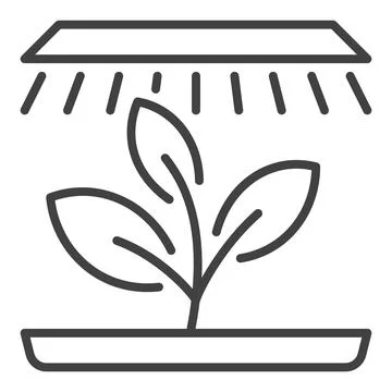 Grow Light with Seedling vector Phytolamp icon or sign in thin line style Illustration