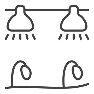 Grow Lights vector thin line icon or symbol Stock Illustration