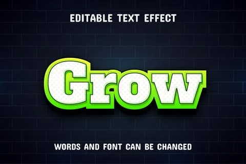 Grow text - editable text effect Stock Illustration