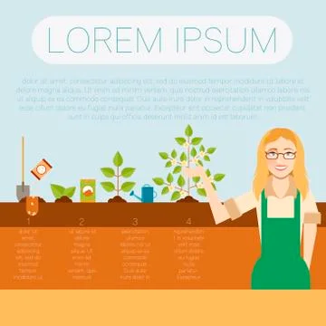 Grow trees banner Stock Illustration