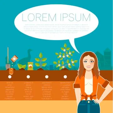 Grow trees banner Stock Illustration