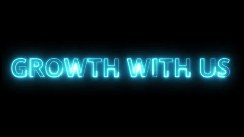 Grow With Us: Neon Sign, Progress, Opportunity, Future, Development Stock Footage 316464705