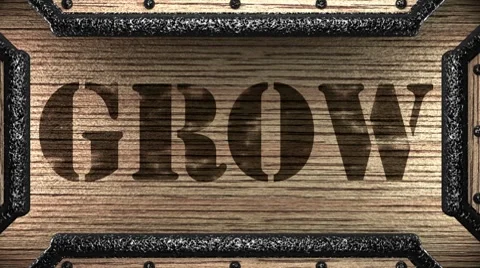 Grow on wooden stamp Stock Footage 8651663