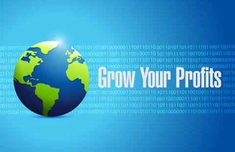 Grow your profits binary background sign concept Stock Illustration