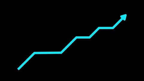 Growing abstract line graph ascending on black background with subtle motion 動画素材 342308627