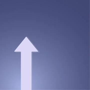 Growing arrow chart in dark blue background, flat and shadow design Stock Illustration