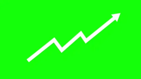 Growing Arrow Graph Animation for Business Growth on Green Screen Video stock 342699024