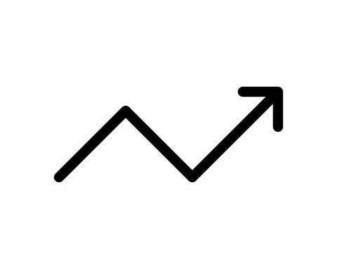 Growing arrow sign. Flat style icon on white background Stock Illustration