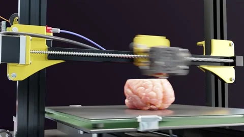 Growing an artificial human brain on a 3D printer Stock Footage 204867149