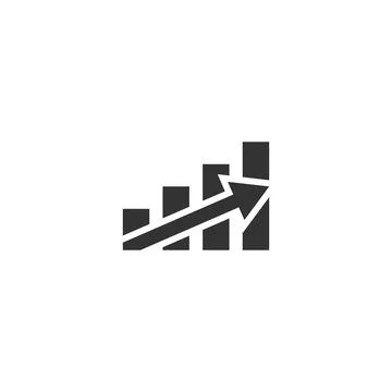 Growing bar with arrow icon Stock Illustration