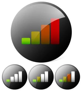 Growing bar chart, bar graph. Can be used as a signal strength indicator Stock Illustration