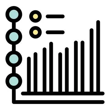 Growing bar chart with check list and timeline icon Stock Illustration