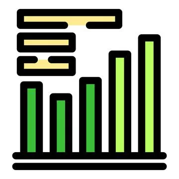 Growing bar chart with data increasing and text boxes displaying information Stock Illustration