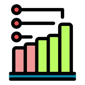 Growing bar chart is exceeding expectations and hitting targets Stock Illustration