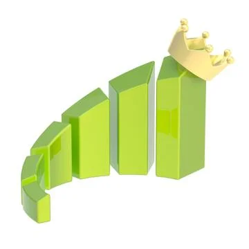 Growing bar chart graph isolated Stock Illustration