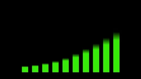 Growing bar chart with green arrow business concept	 Stock Footage 326705498