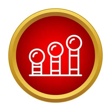 Growing bar chart icon representing business progress Stock Illustration