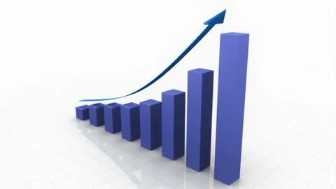 Growing Bar Chart Stock Illustration