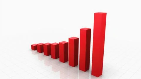 Growing Bar Chart Stock Illustration