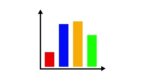 Growing Bar Chart Rising to Indicate Growth on White Background Stock Footage 301411059