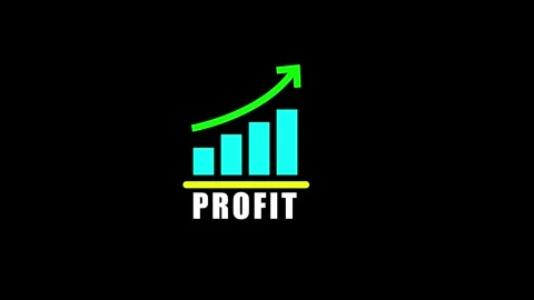 Growing bar chart with upward arrow indicating profit increase in clean mot.. Vídeo Stock 342698843