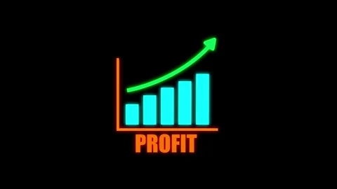 Growing bar chart with upward arrow indicating profit increase in a clean d.. 库存影片 342698846