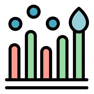 Growing bar chart with water drop showing increasing performance Stock Illustration