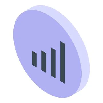 Growing bar graph chart representing increasing statistics in round button Stock Illustration