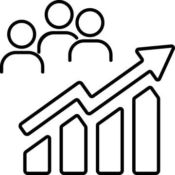 Growing bar graph icon as concept of successful business Stock Photos