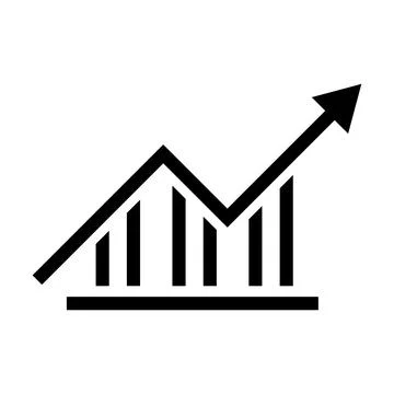Growing bar graph icon. Data statistics icon. Vector. Illustrazione stock