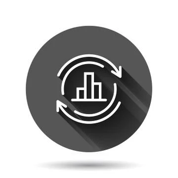 Growing bar graph icon in flat style. Increase arrow vector illustration on b Stock Illustration