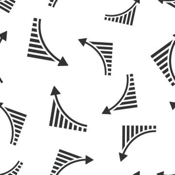 Growing bar graph icon seamless pattern background. Increase arrow vector ill イラスト素材