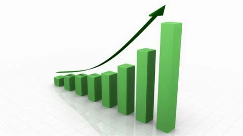Growing Bar Graph Stock Illustration