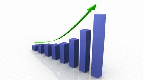 Growing Bar Graph Stock Illustration