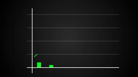 Growing bar graph with rising arrow, financial forecast graph, 3d render Stock Footage 109084899