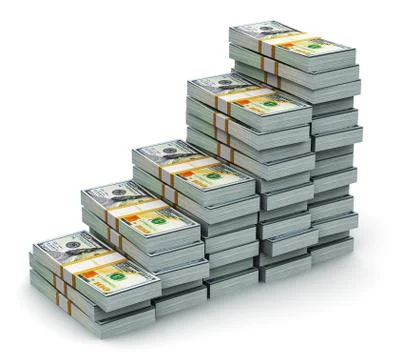 Growing bar graph from US dollar banknotes 스톡 사진