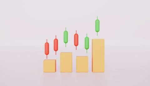 Growing bars graphic with trading graph, Business chart graphics Stock Illustration