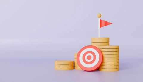 Growing bars rising forward achievement goal, Business chart graph and coin Stockillustratie