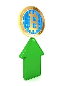 Growing bitcoin graph concept Stock Illustration