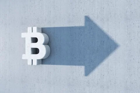 The growing bitcoin symbol Stock Illustration