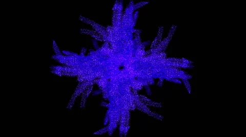 Growing blue particular form Stock Footage 64575655