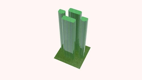 Growing buildings Stock Footage 105259737
