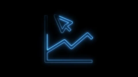Growing business chart with clicker line animation on black background for .. Stock Footage 312447156