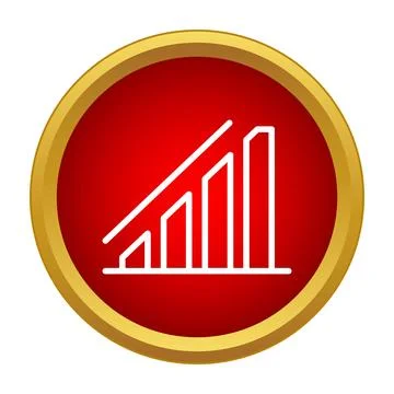 Growing business data trend bar chart icon Stock Illustration