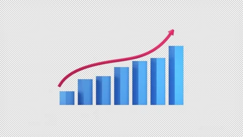 Growing business graph with an arrow 3d Stock Footage 283254170