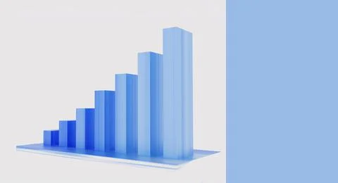 Growing business graph chart blue color. Copy space. Financial markets Illustrazione stock